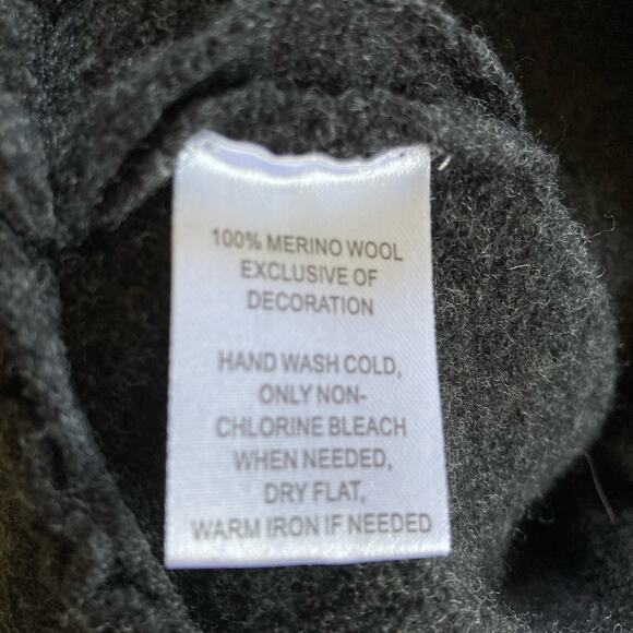 Loft Wool Military Jacket Pea Coat Peplum Charcoal Gray Size Medium Women's - Picture 10 of 13